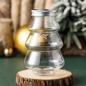 Christmas Tree Jars w/ Aluminum Lids